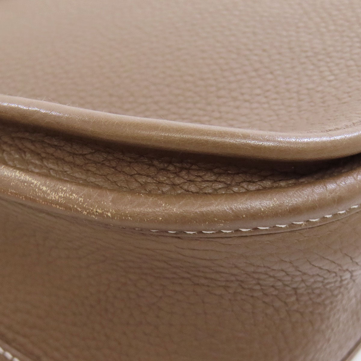 HERMES Shoulder Bag Taurillon Clemence beige Evelyn 3 PM Etoupe Gold Metal Women Used