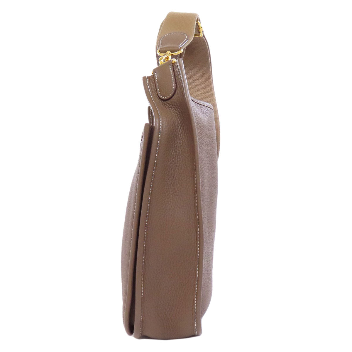 HERMES Shoulder Bag Taurillon Clemence beige Evelyn 3 PM Etoupe Gold Metal Women Used
