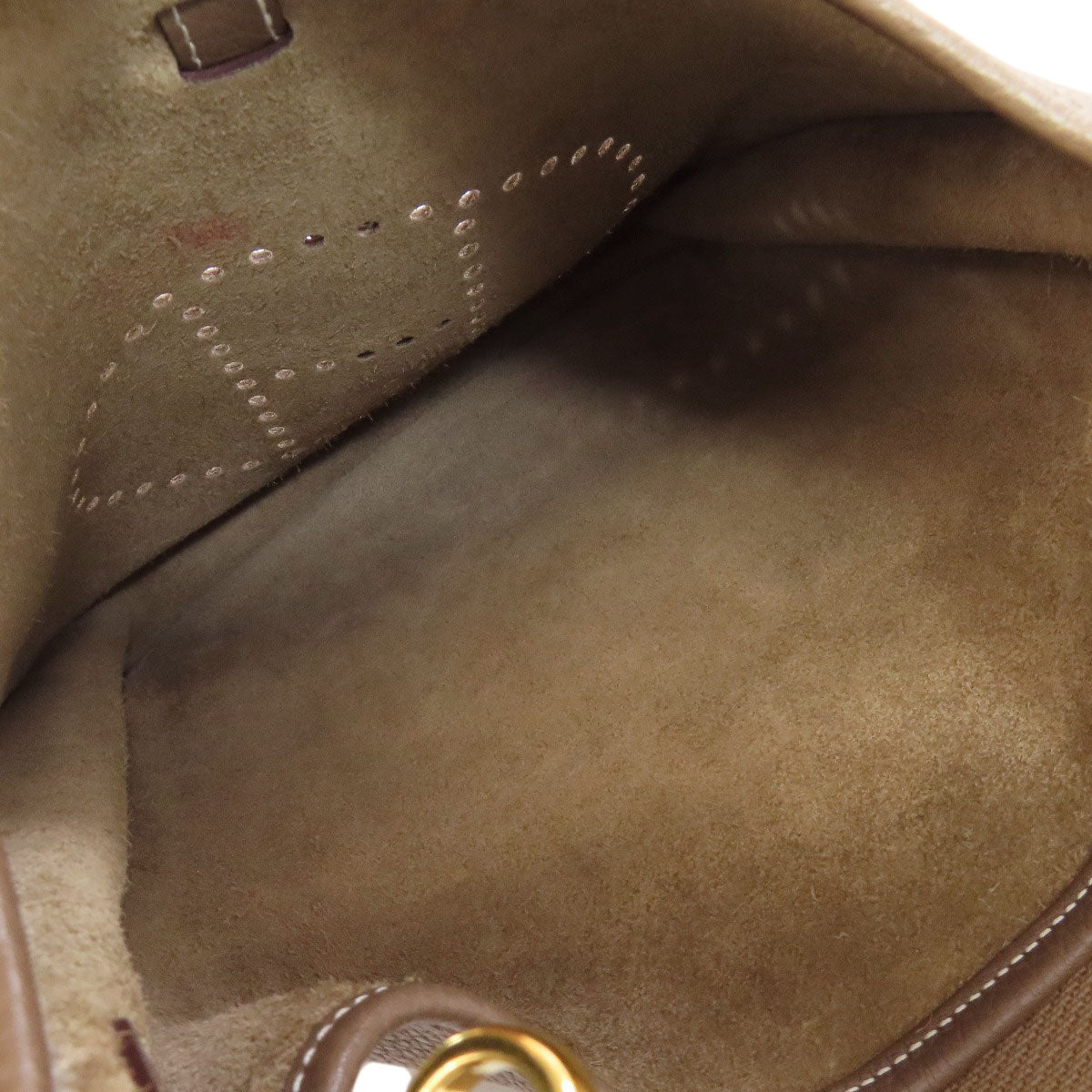 HERMES Shoulder Bag Taurillon Clemence beige Evelyn 3 PM Etoupe Gold Metal Women Used