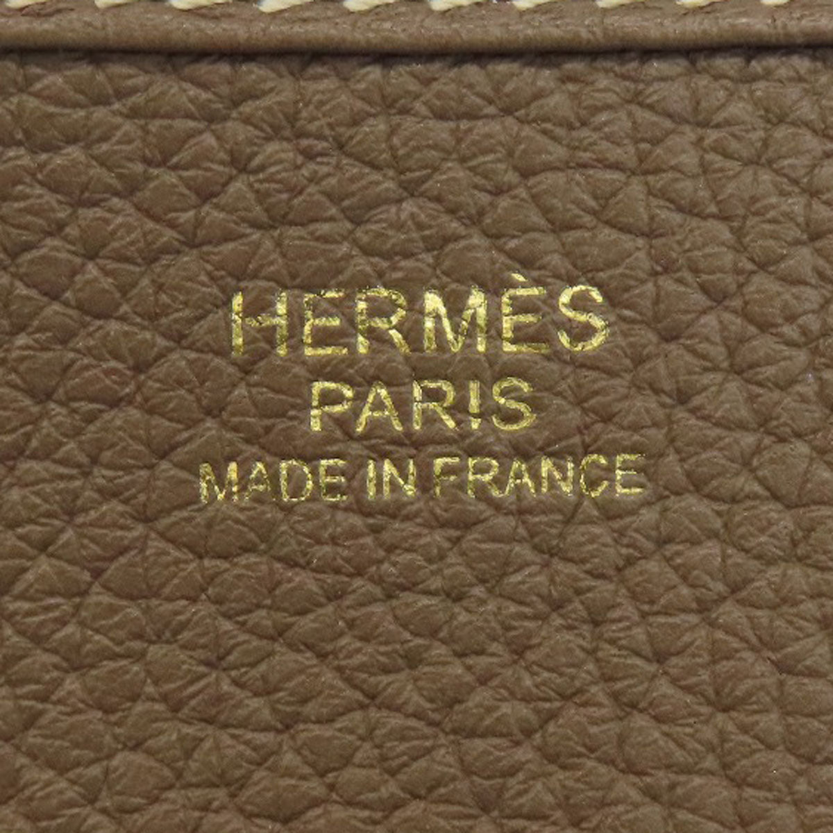 HERMES Shoulder Bag Taurillon Clemence beige Evelyn 3 PM Etoupe Gold Metal Women Used