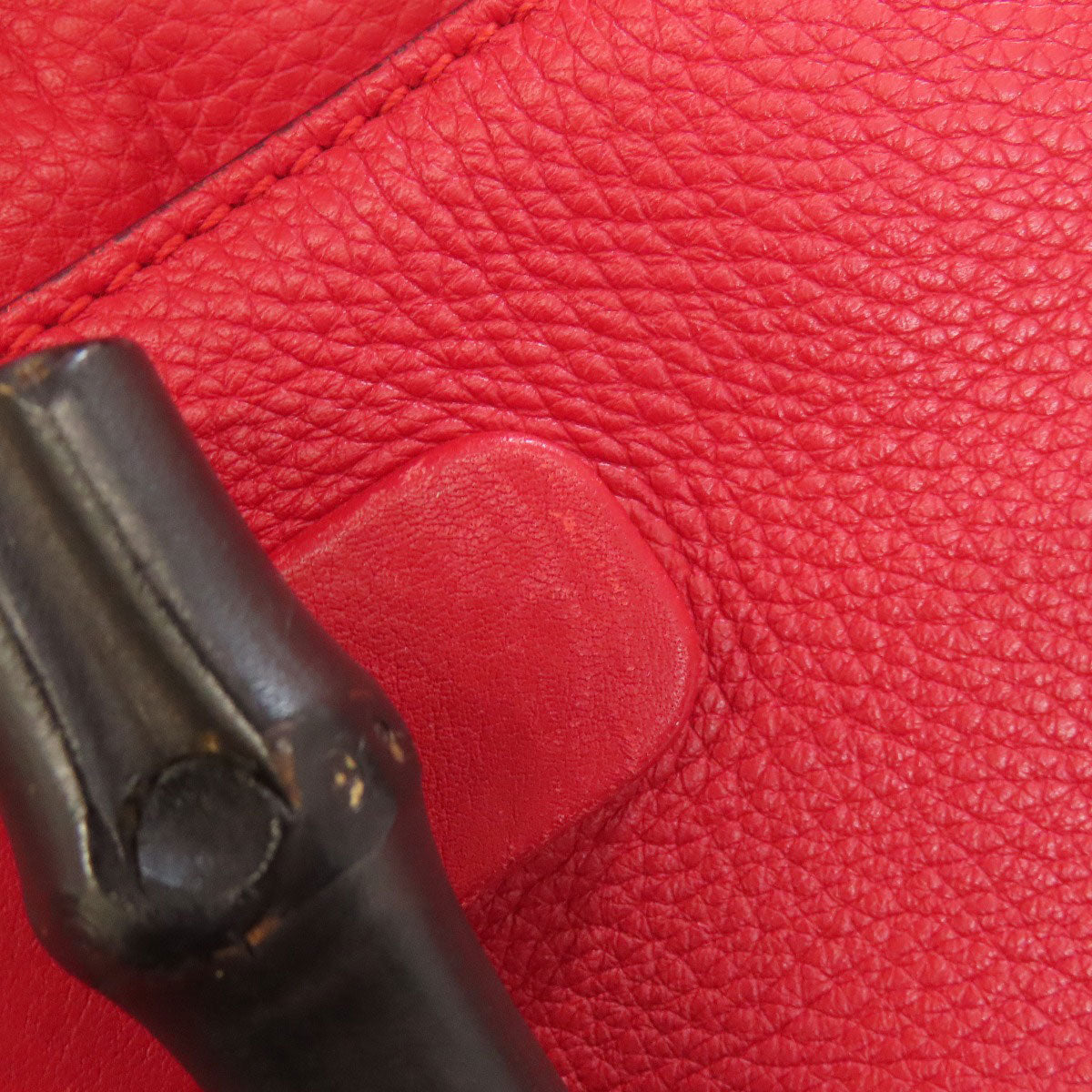 GUCCI Handbag 370831 leather Red Bamboo Daily 2WAY Women Used