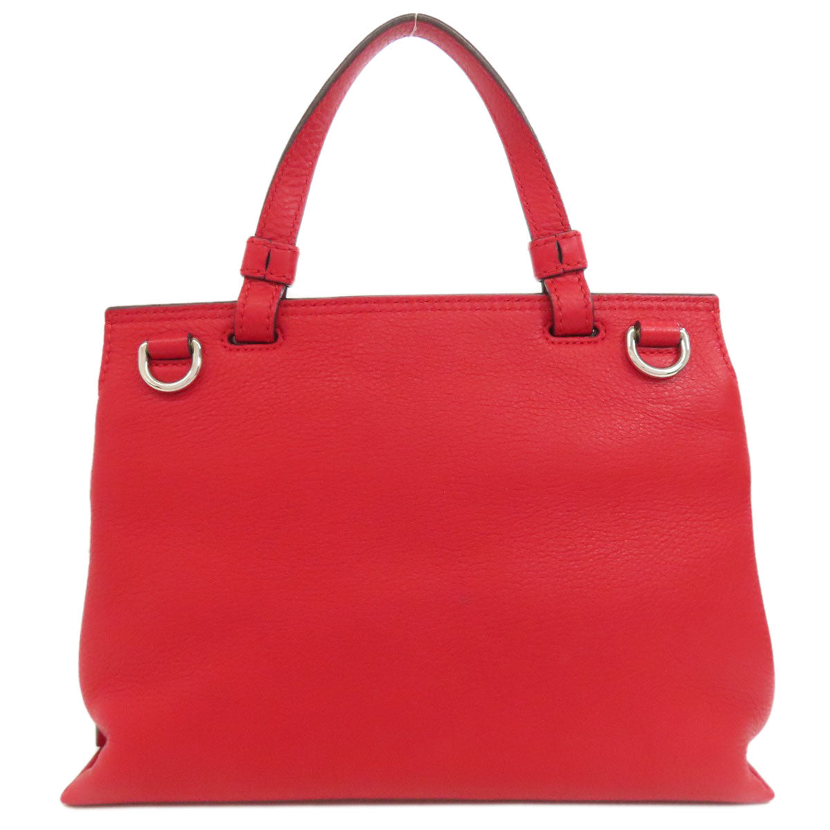GUCCI Handbag 370831 leather Red Bamboo Daily 2WAY Women Used