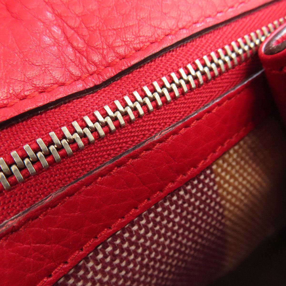 GUCCI Handbag 370831 leather Red Bamboo Daily 2WAY Women Used