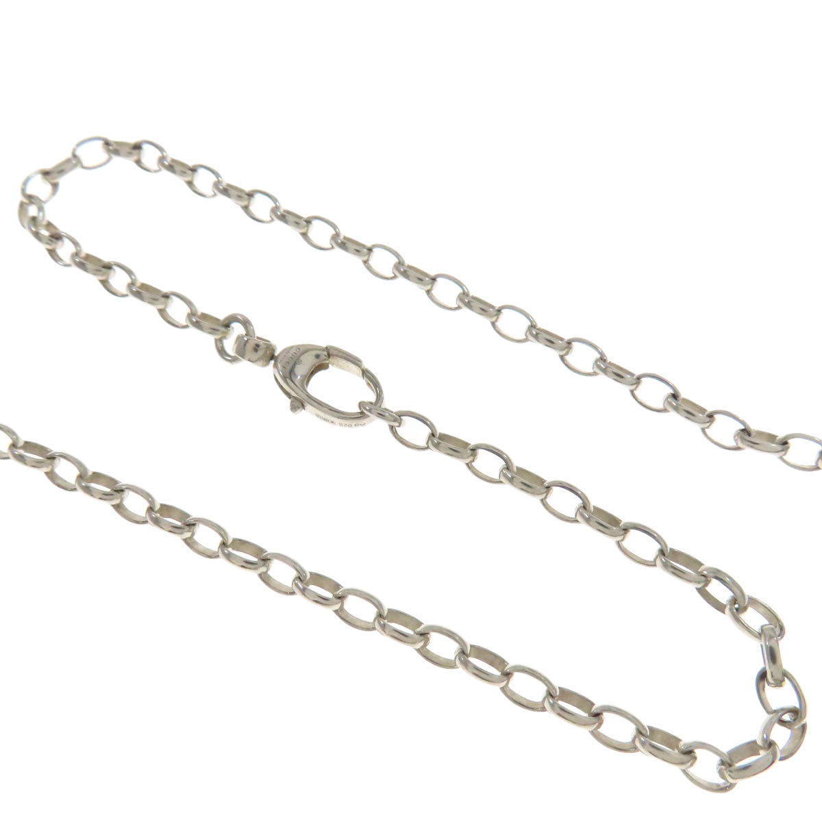 GUCCI Necklace SV Silver Interlocking G Women Used