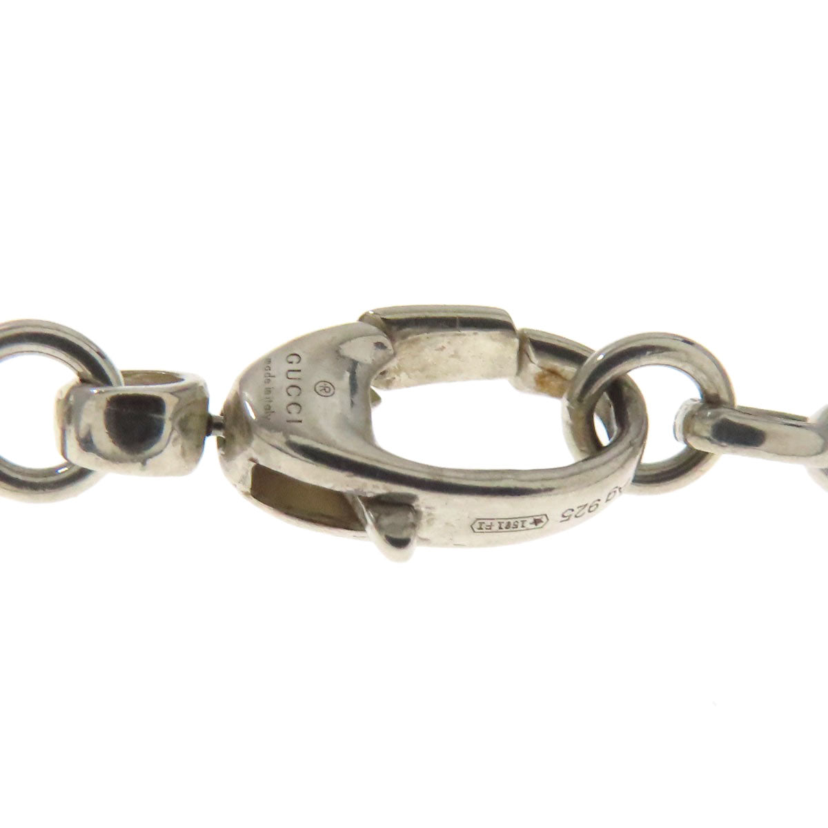GUCCI Necklace SV Silver Interlocking G Women Used