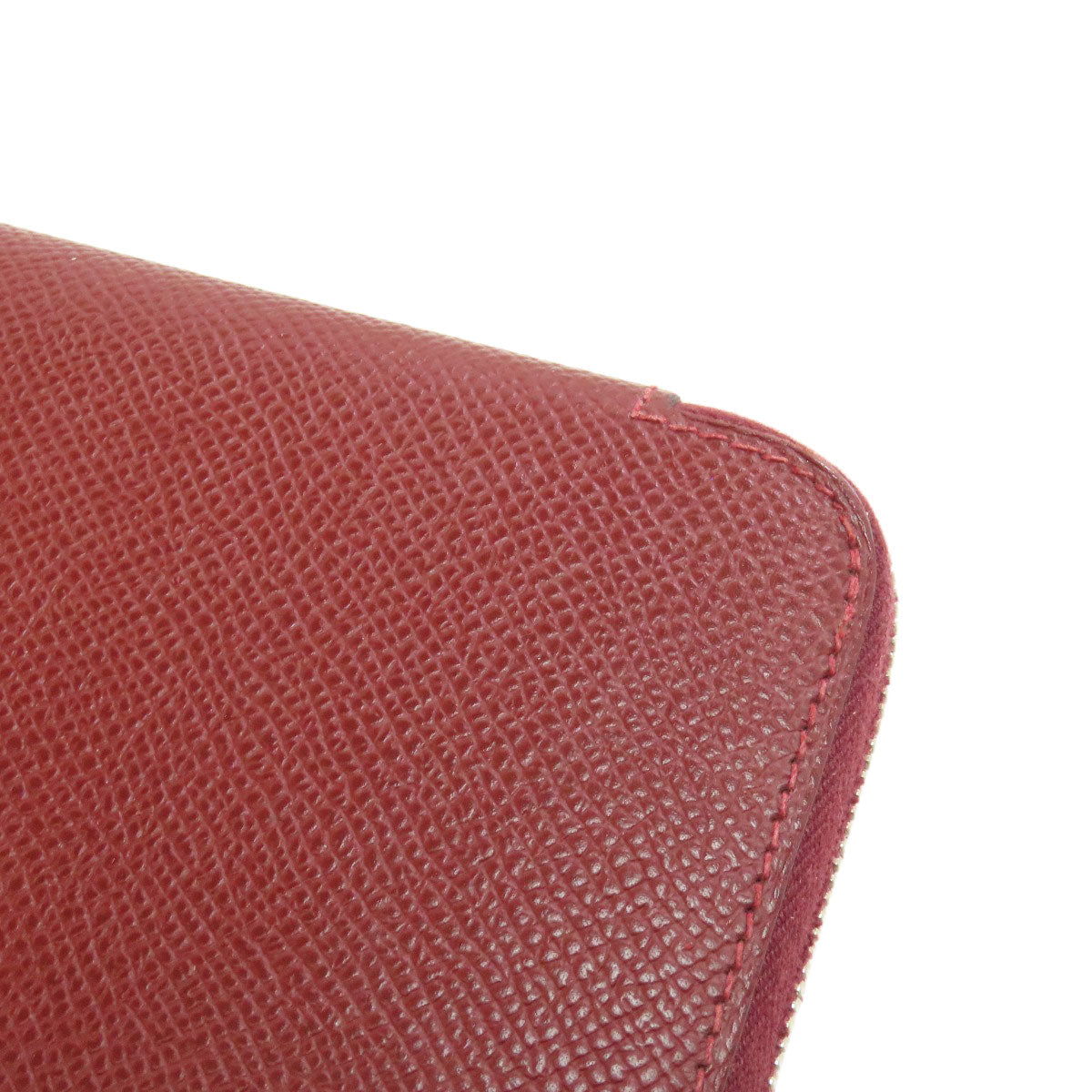 HERMES Long Wallet Purse Epsom Red Azap Silkin Silver Metal