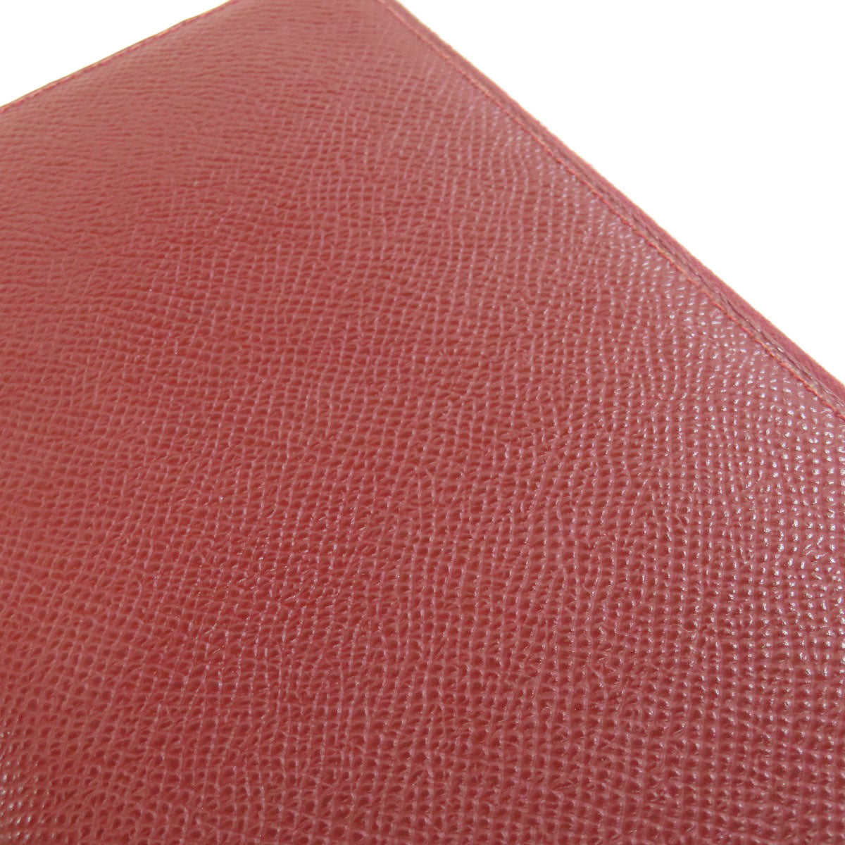 HERMES Long Wallet Purse Epsom Red Azap Silkin Silver Metal
