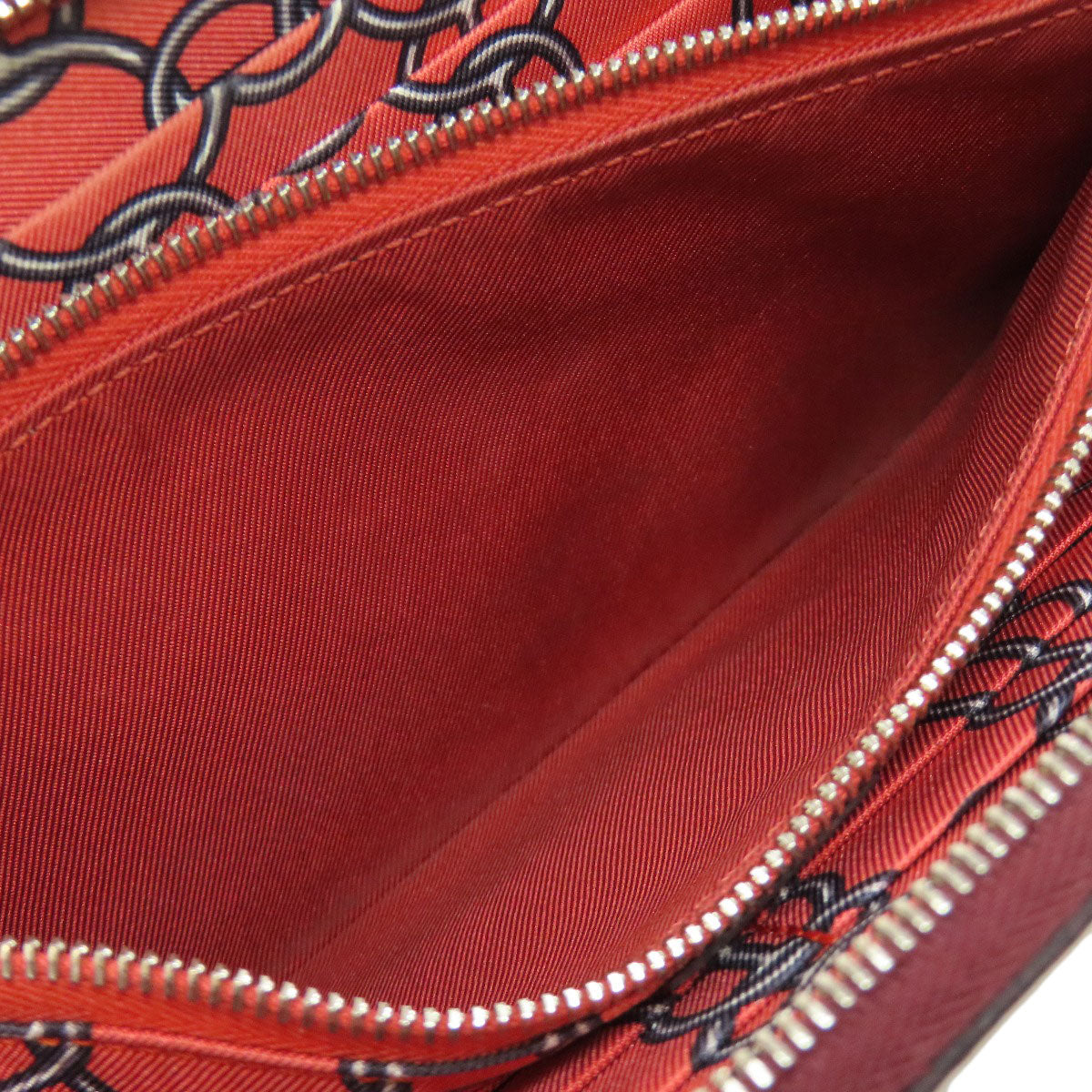 HERMES Long Wallet Purse Epsom Red Azap Silkin Silver Metal