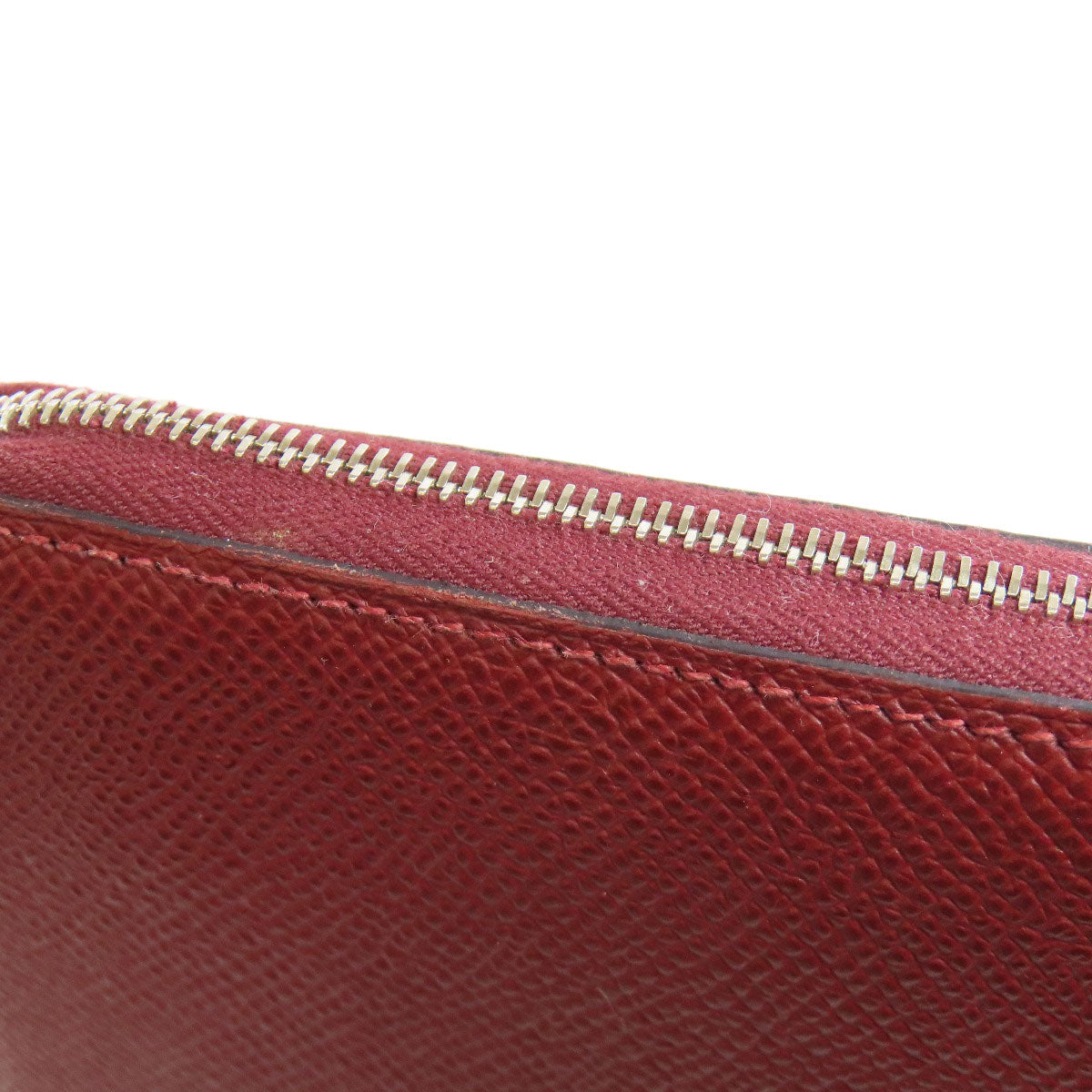 HERMES Long Wallet Purse Epsom Red Azap Silkin Silver Metal