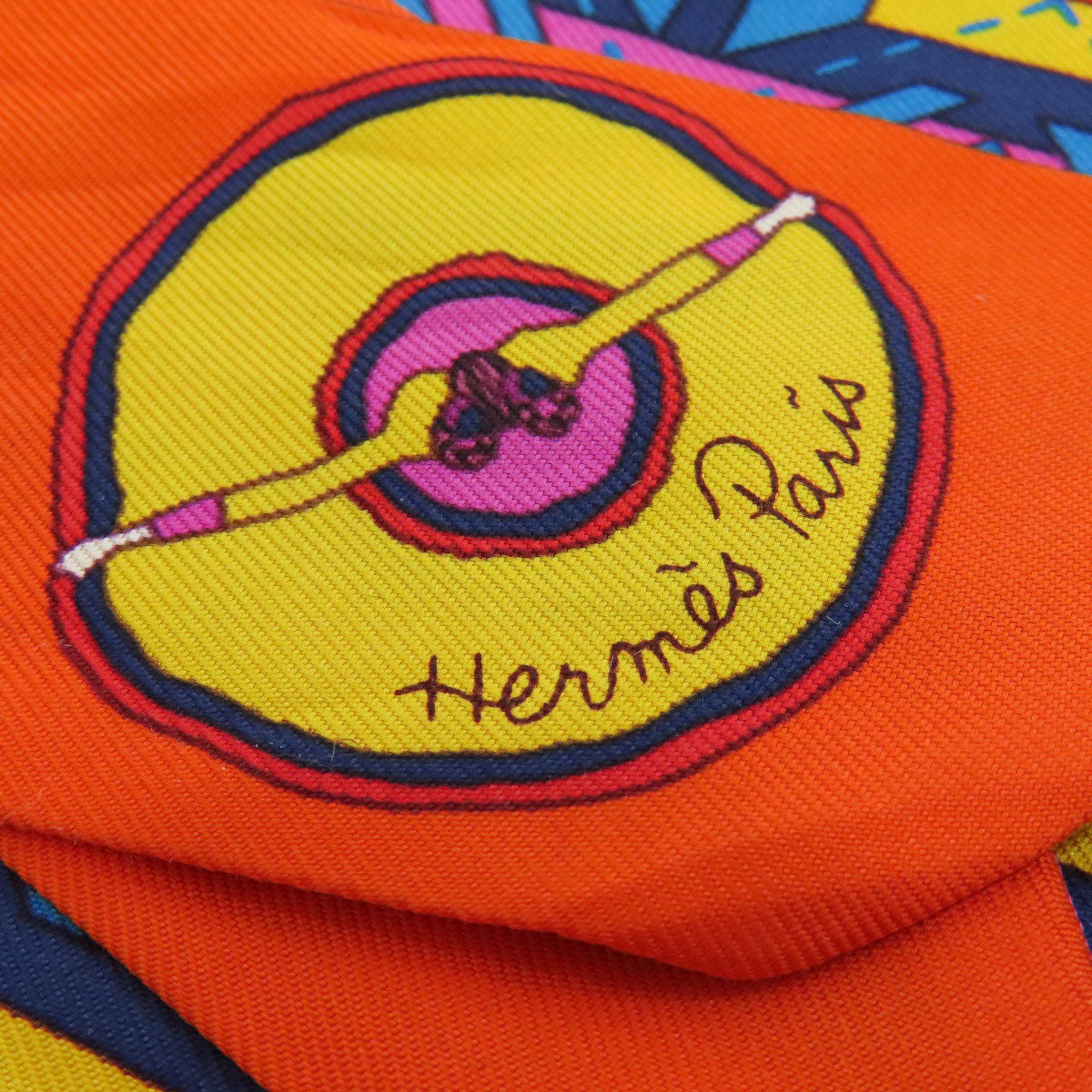 HERMES scarf silk Orange Twilly ballerina Women Used