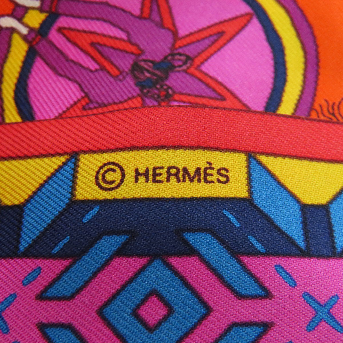 HERMES scarf silk Orange Twilly ballerina Women Used