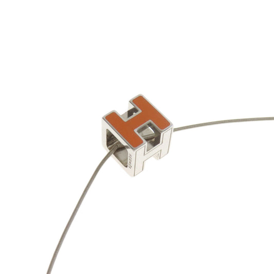 HERMES Necklace metallic Orange H cube Women Used