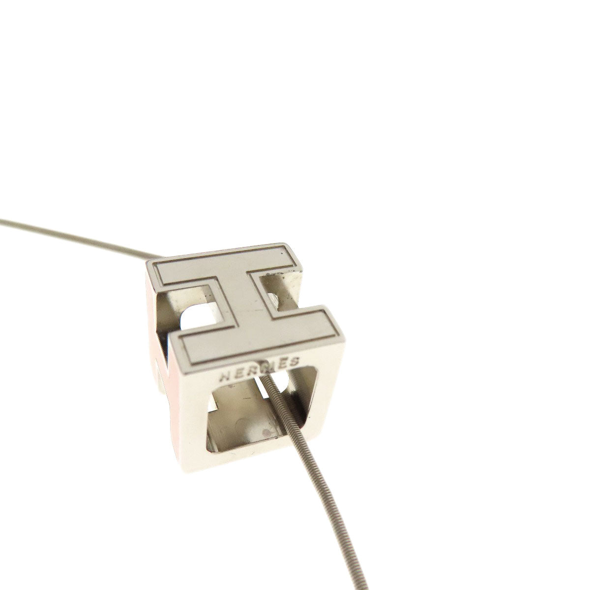 HERMES Necklace metallic Orange H cube Women Used
