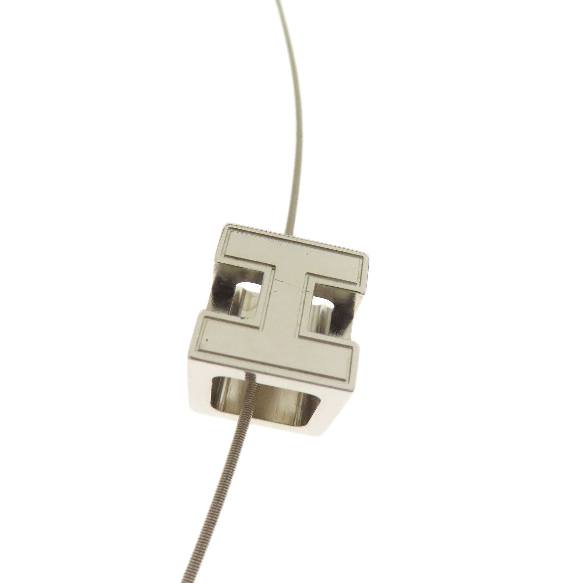 HERMES Necklace metallic Orange H cube Women Used