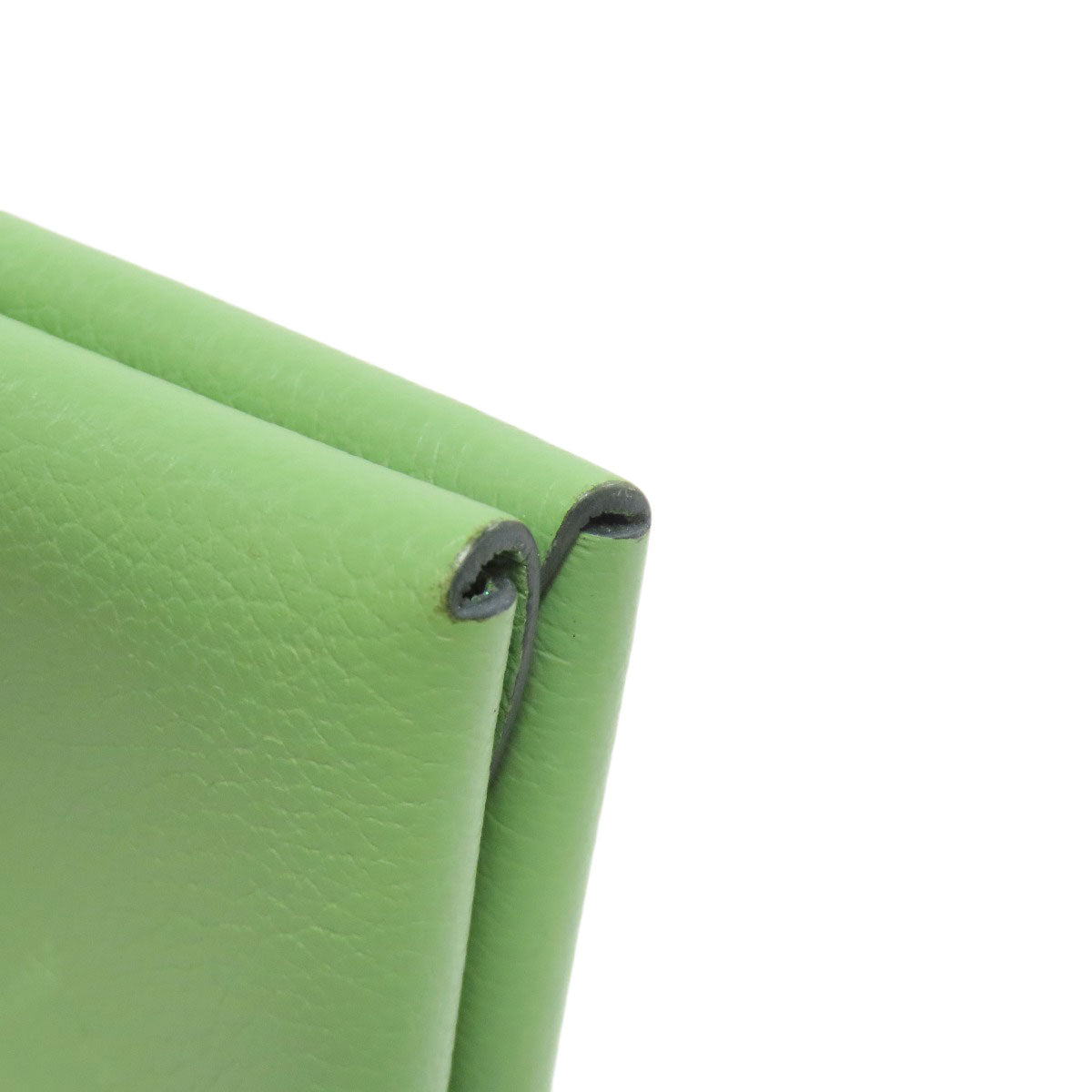 HERMES Coin case Evercolor green Calvi duo
