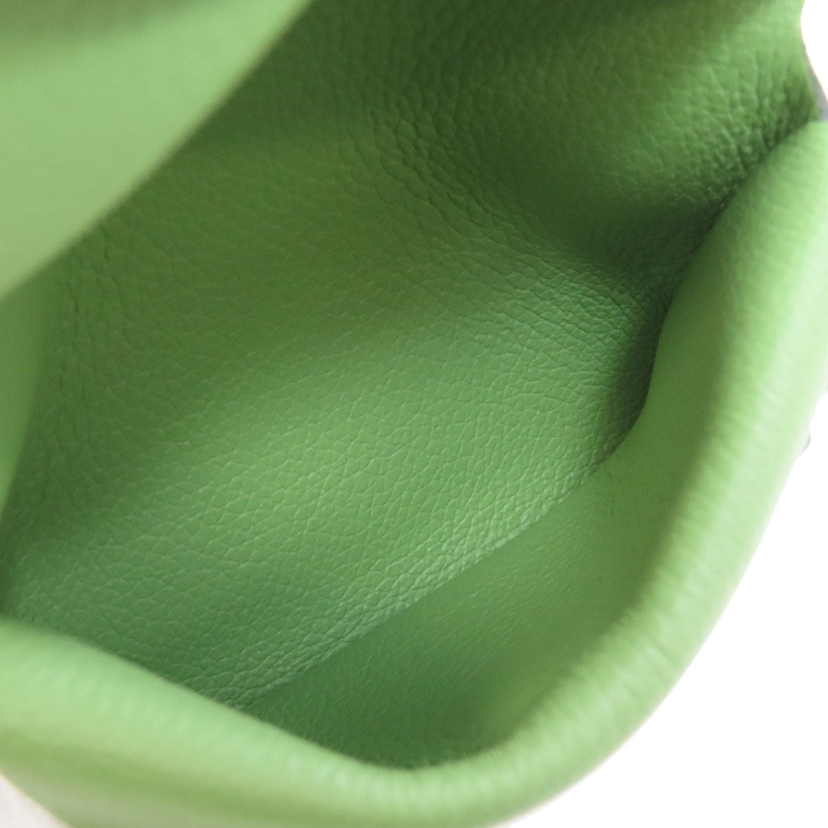 HERMES Coin case Evercolor green Calvi duo