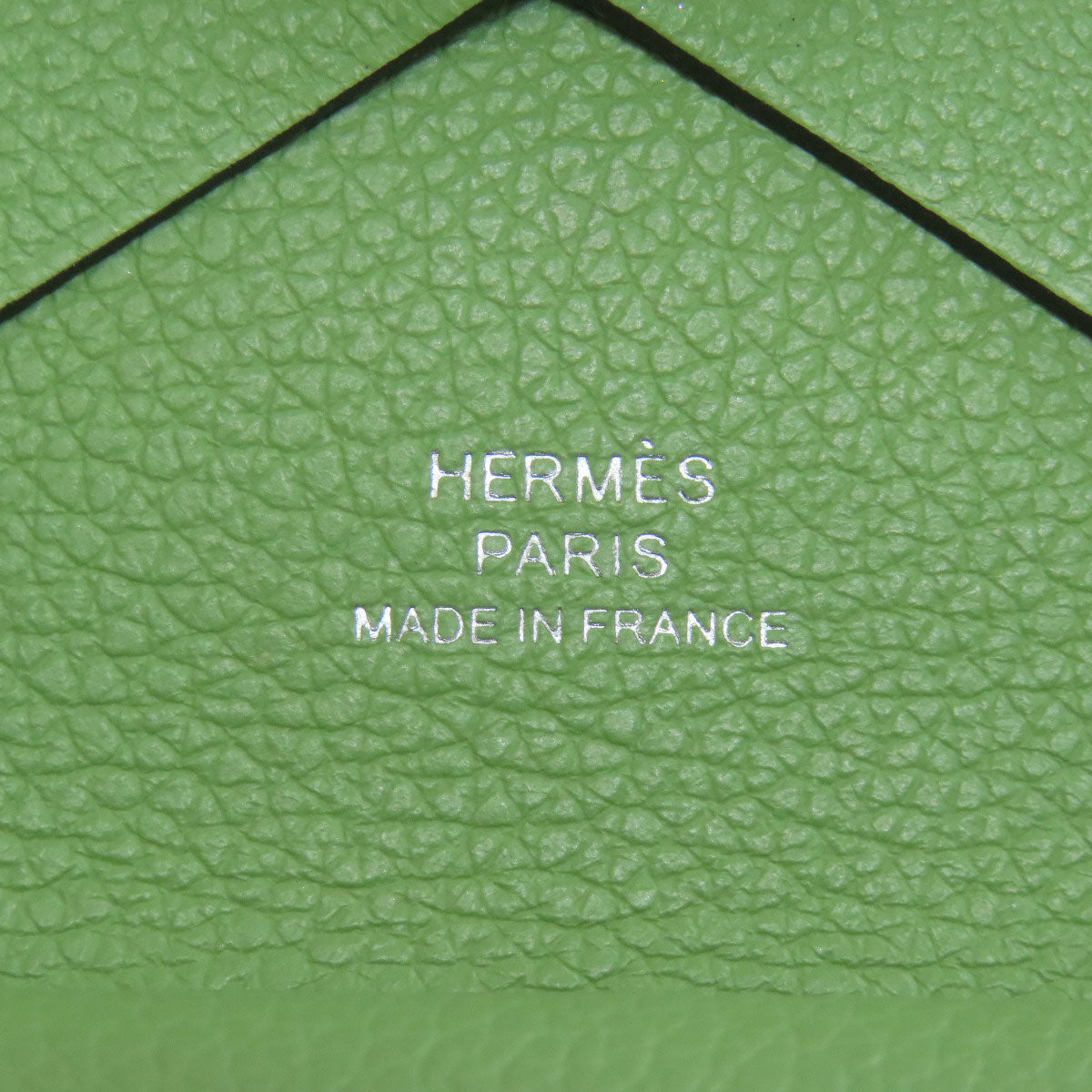 HERMES Coin case Evercolor green Calvi duo