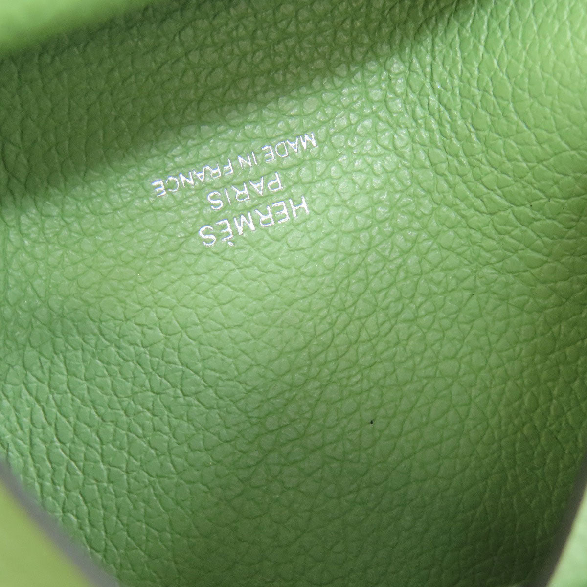 HERMES Coin case Evercolor green Calvi duo