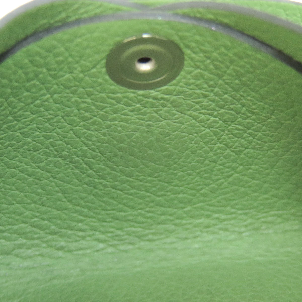 HERMES Coin case Evercolor green Calvi duo