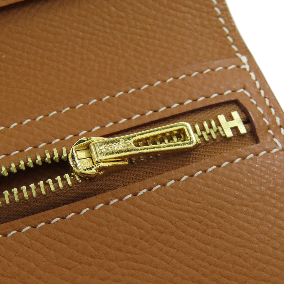 HERMES Bifold Wallet Epsom gold Bearn Compact Gold Gold Metal