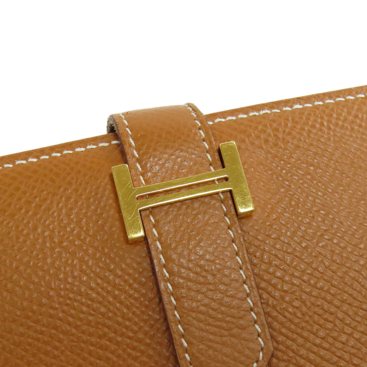 HERMES Bifold Wallet Epsom gold Bearn Compact Gold Gold Metal