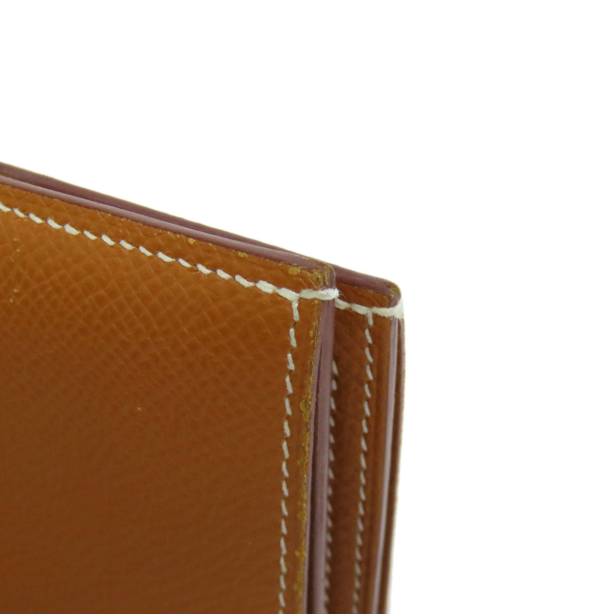 HERMES Bifold Wallet Epsom gold Bearn Compact Gold Gold Metal