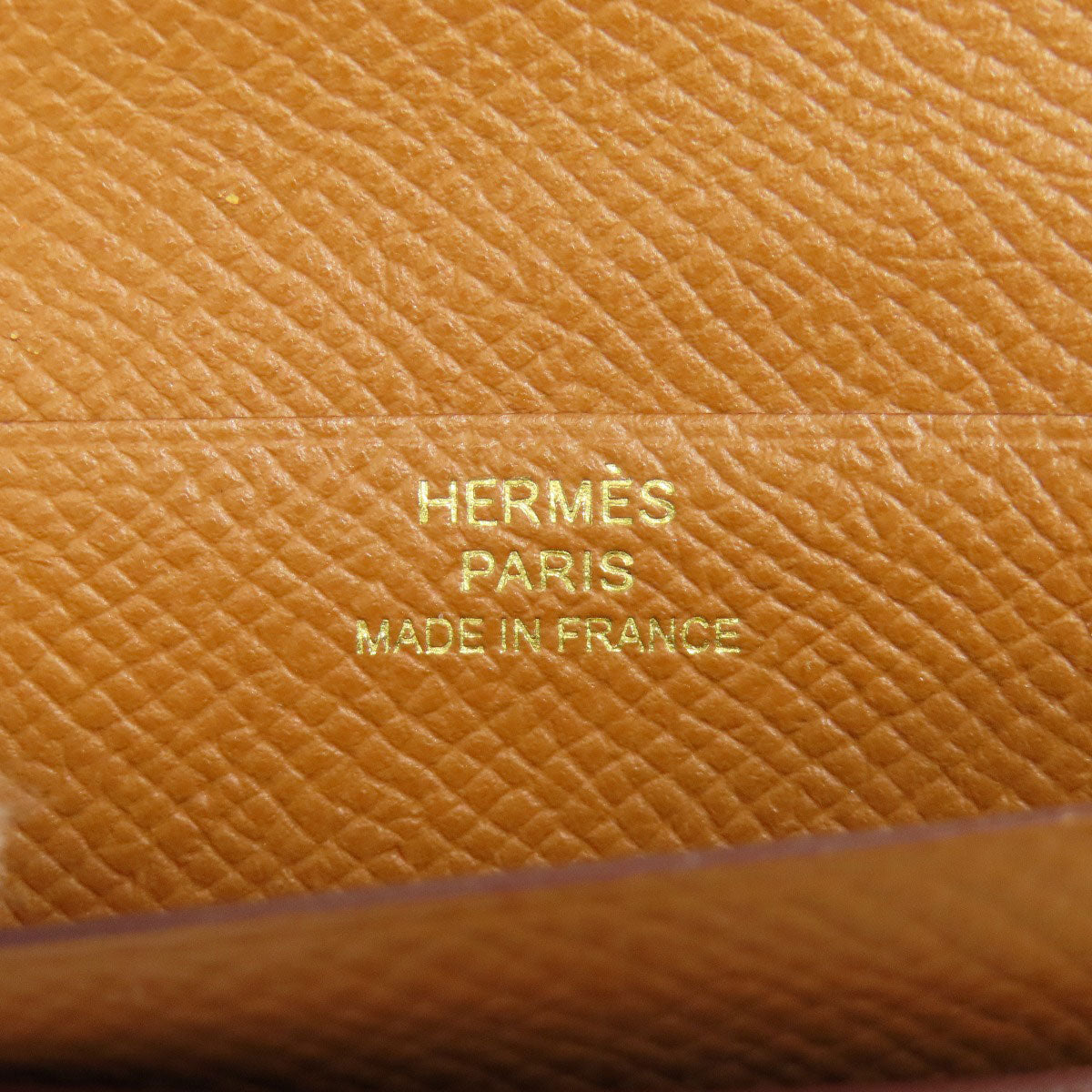 HERMES Bifold Wallet Epsom gold Bearn Compact Gold Gold Metal