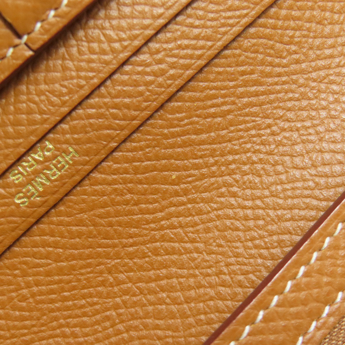 HERMES Bifold Wallet Epsom gold Bearn Compact Gold Gold Metal