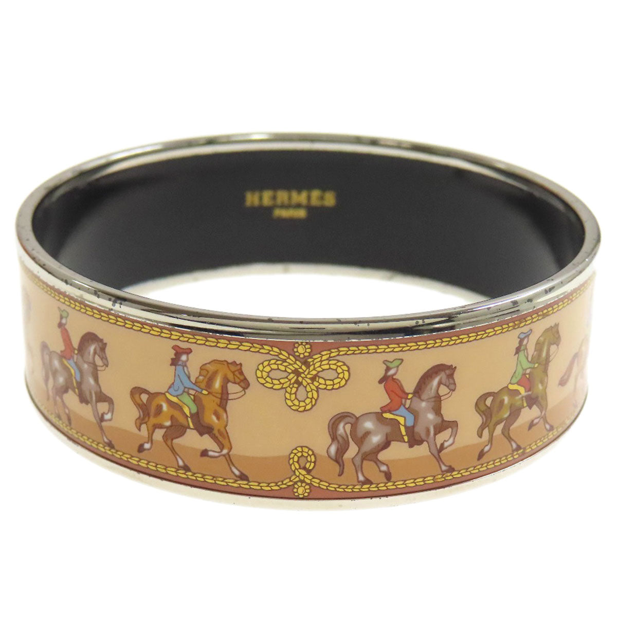 HERMES bracelet metallic Brown Emaille GM Women Used
