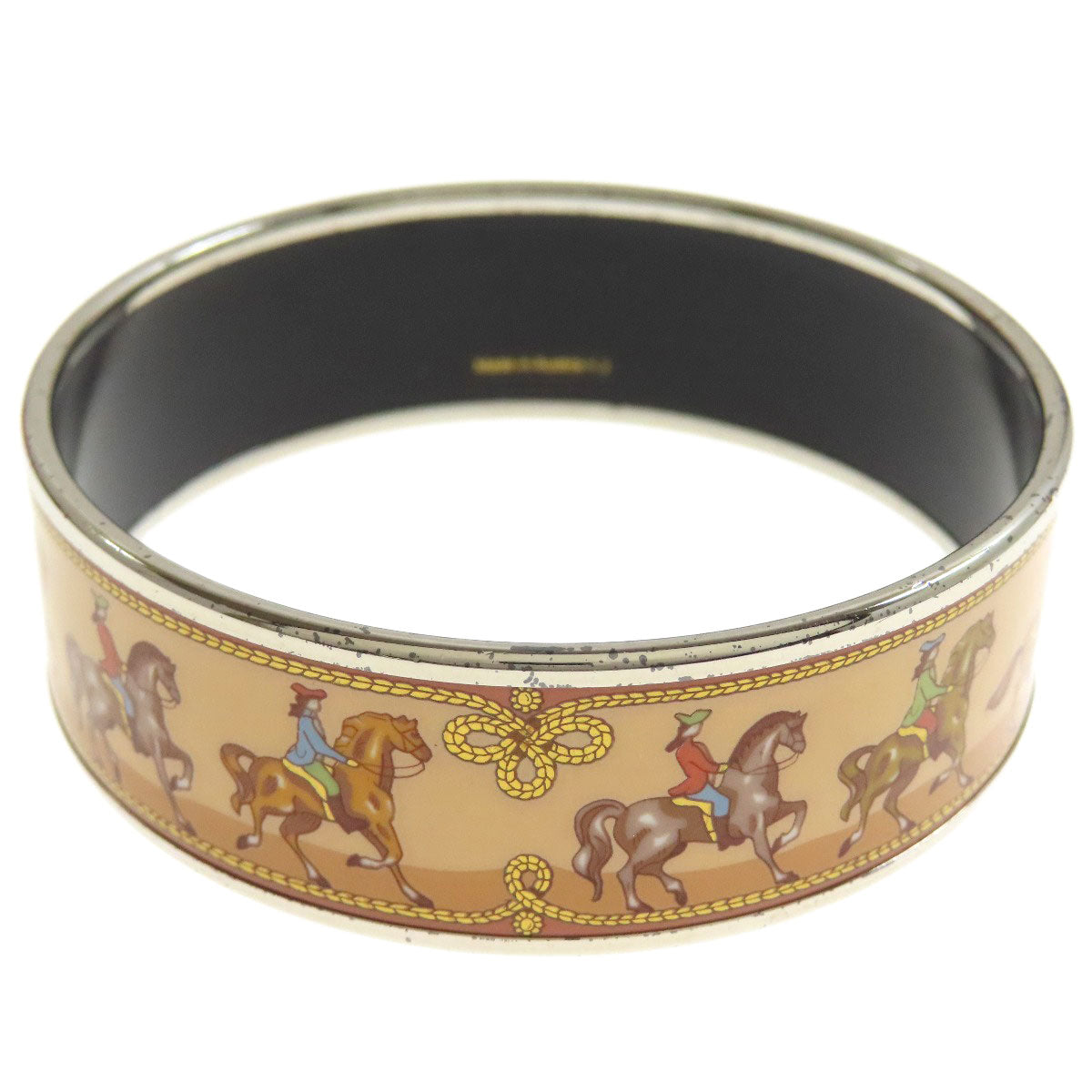 HERMES bracelet metallic Brown Emaille GM Women Used