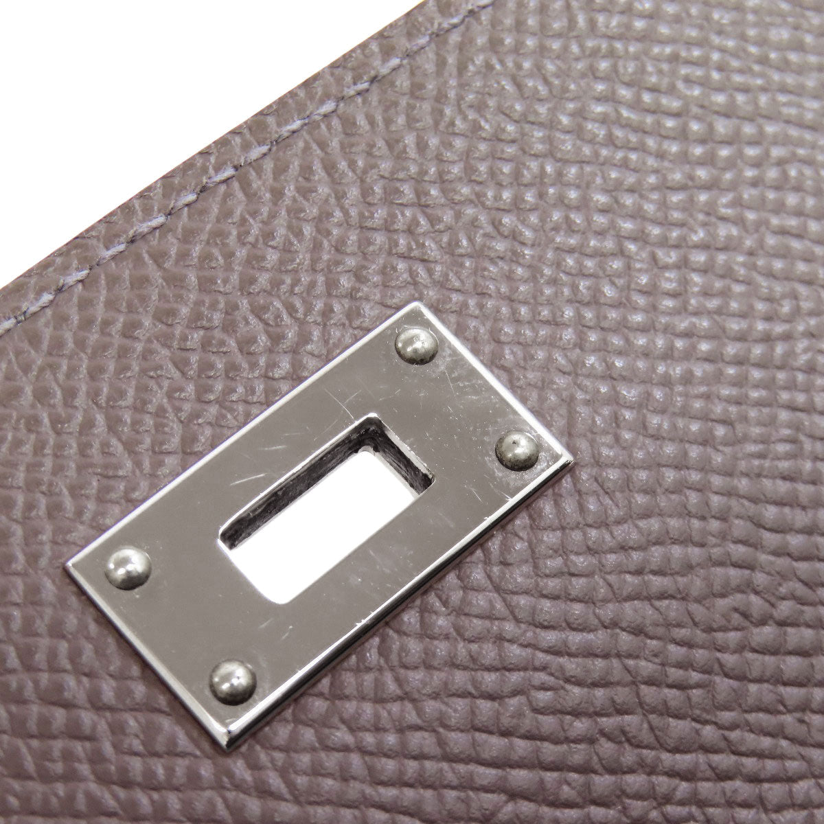 HERMES Long Wallet Purse Epsom gray Kelly To Go SilverMetal Women Used