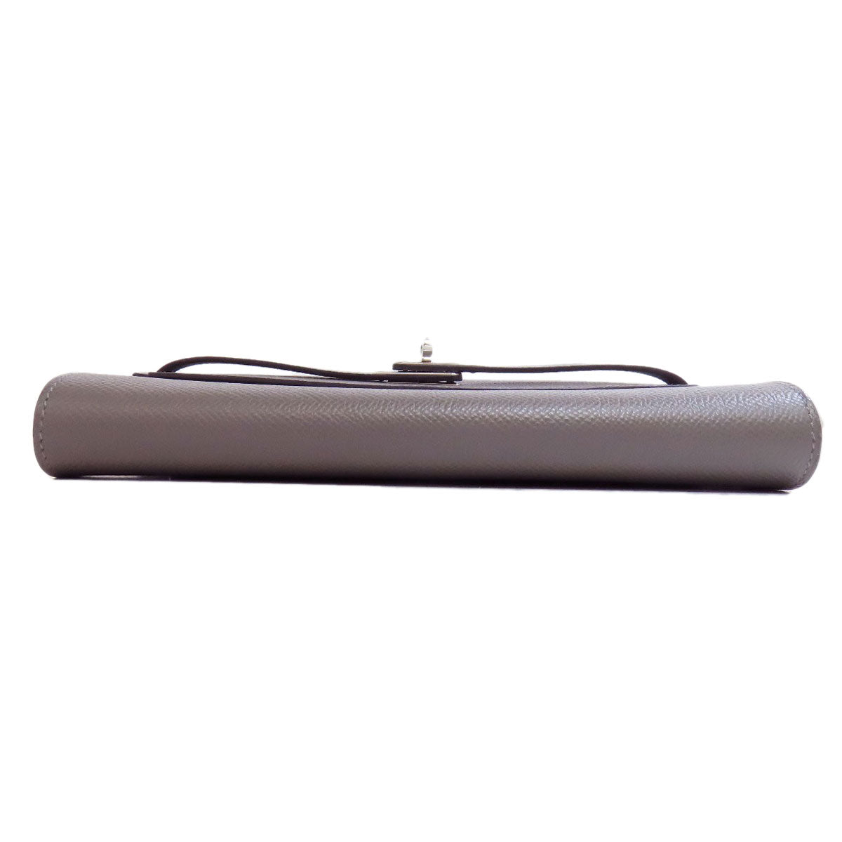 HERMES Long Wallet Purse Epsom gray Kelly To Go SilverMetal Women Used