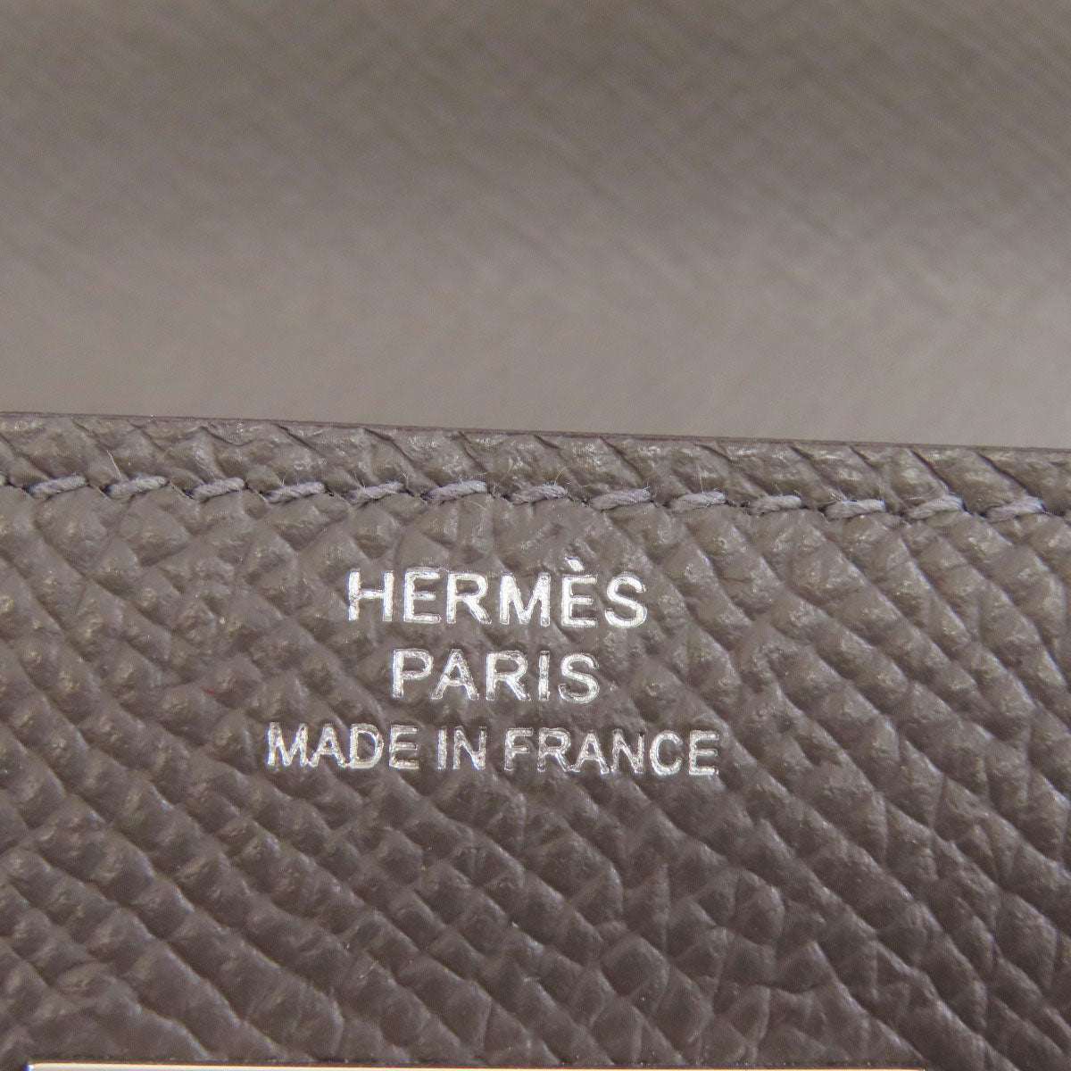 HERMES Long Wallet Purse Epsom gray Kelly To Go SilverMetal Women Used