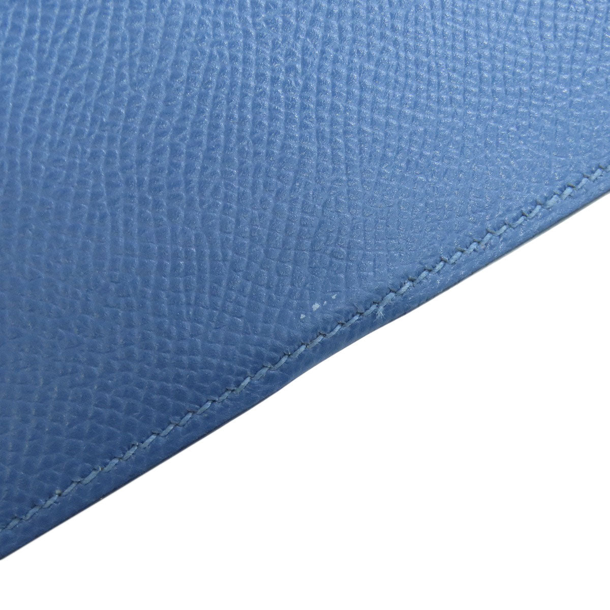 HERMES Long Wallet Purse Epsom blue Bearn Soufflet Gold Metal