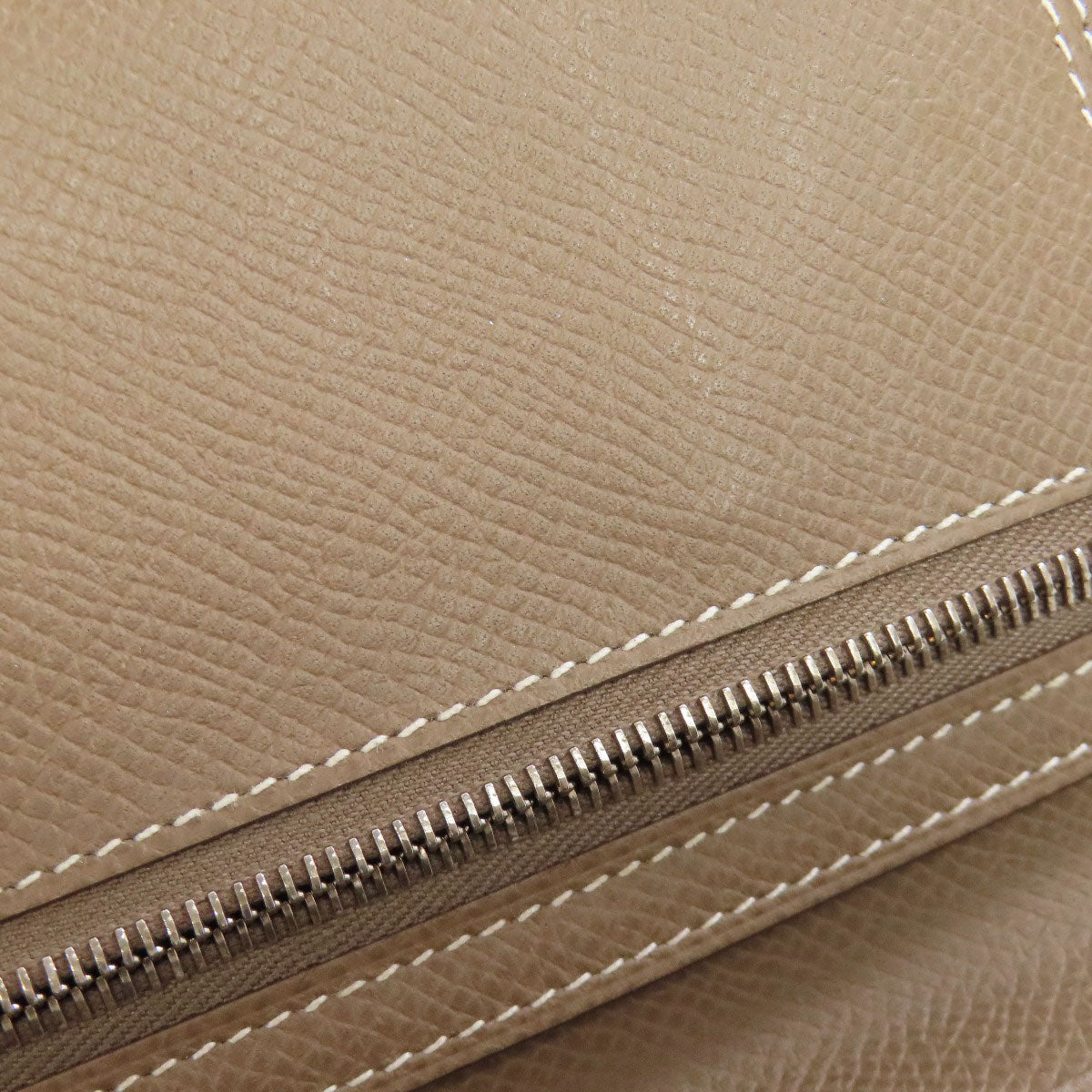 HERMES Long Wallet Purse Epsom beige Bearn soufflet etope SilverMetal