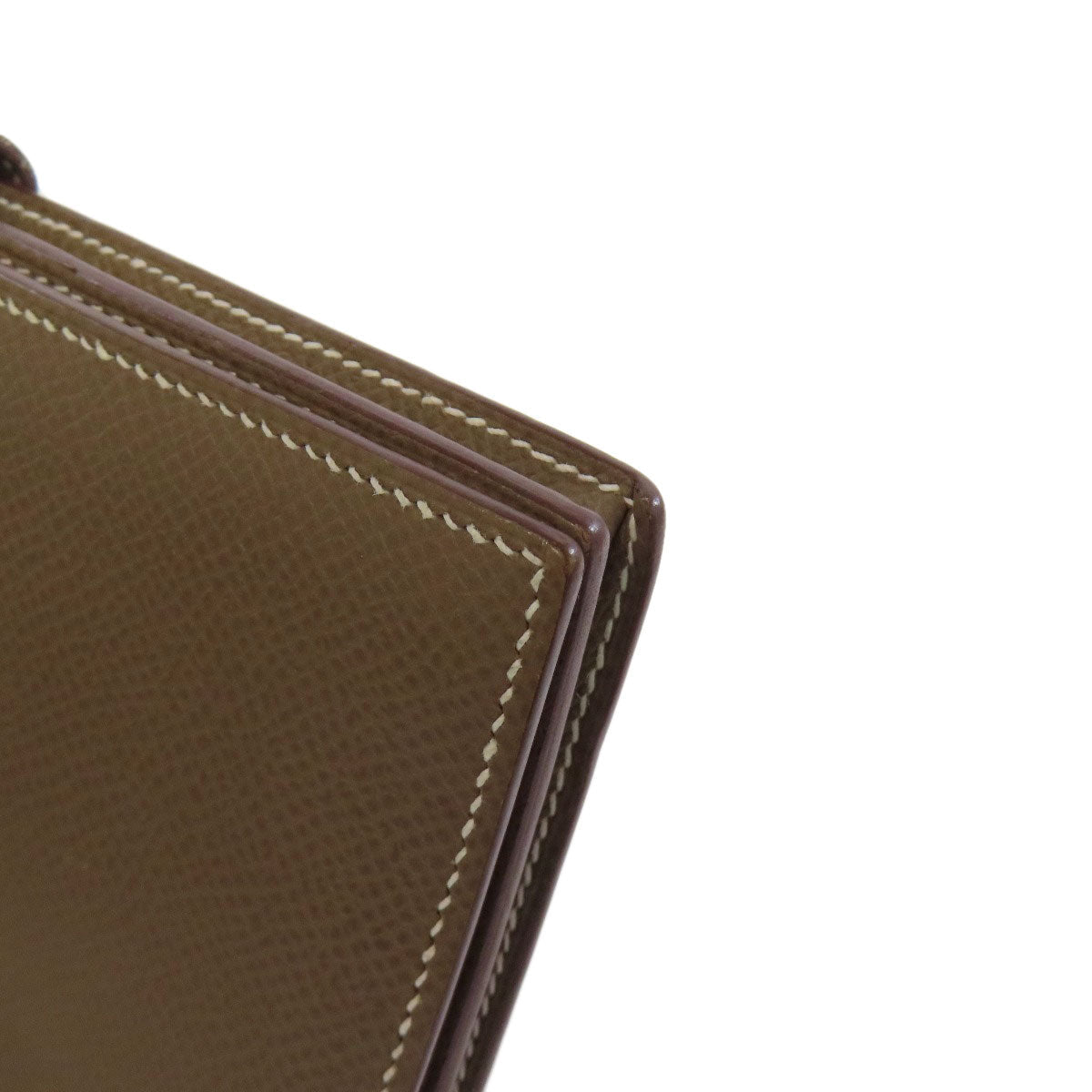 HERMES Long Wallet Purse Epsom beige Bearn soufflet etope SilverMetal