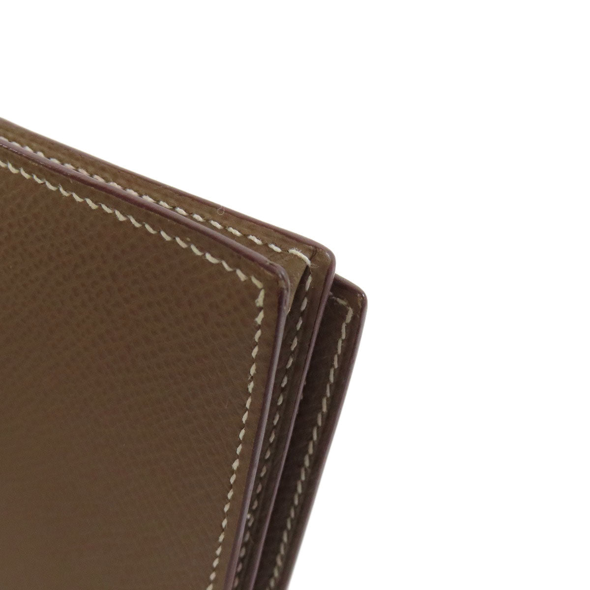 HERMES Long Wallet Purse Epsom beige Bearn soufflet etope SilverMetal