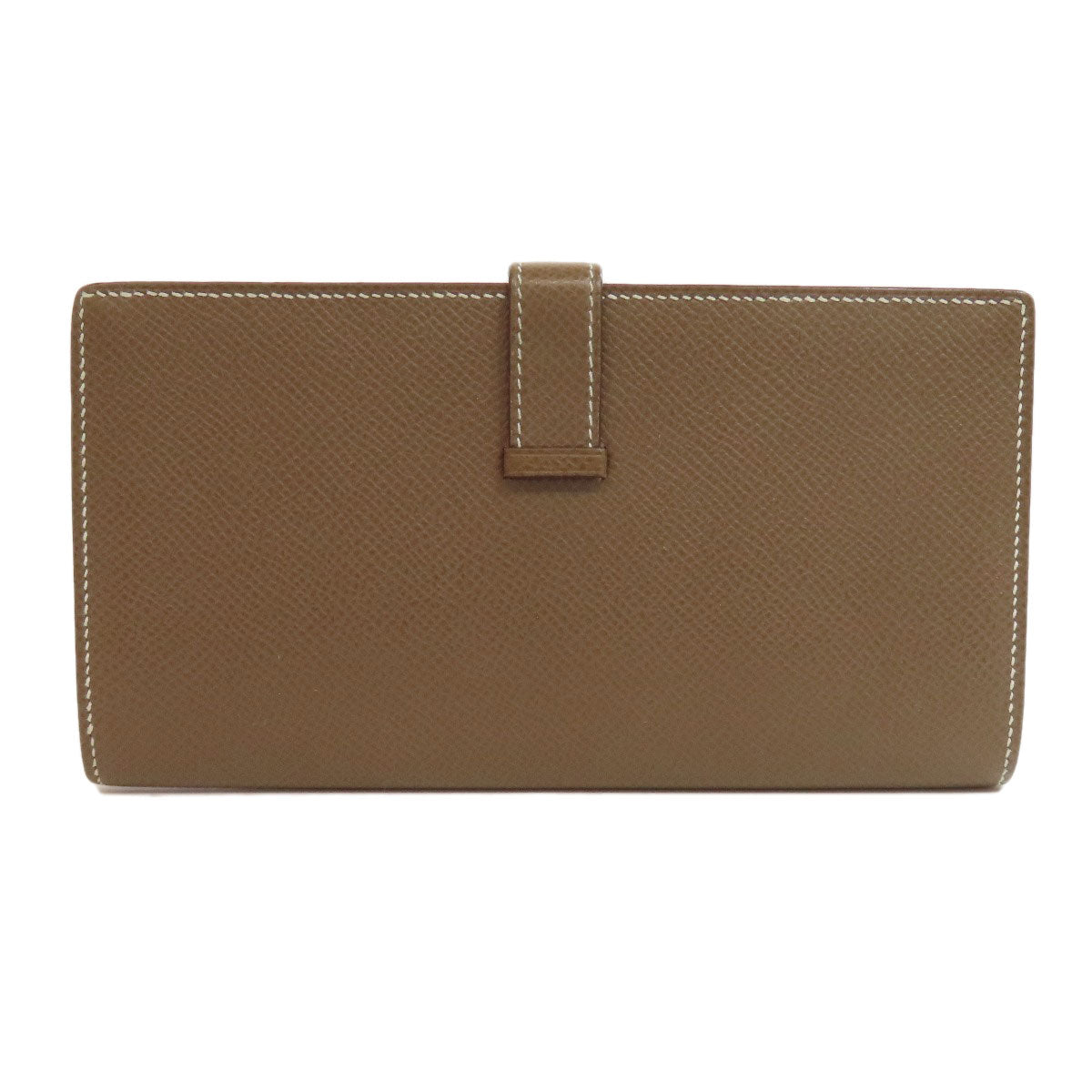 HERMES Long Wallet Purse Epsom beige Bearn soufflet etope SilverMetal