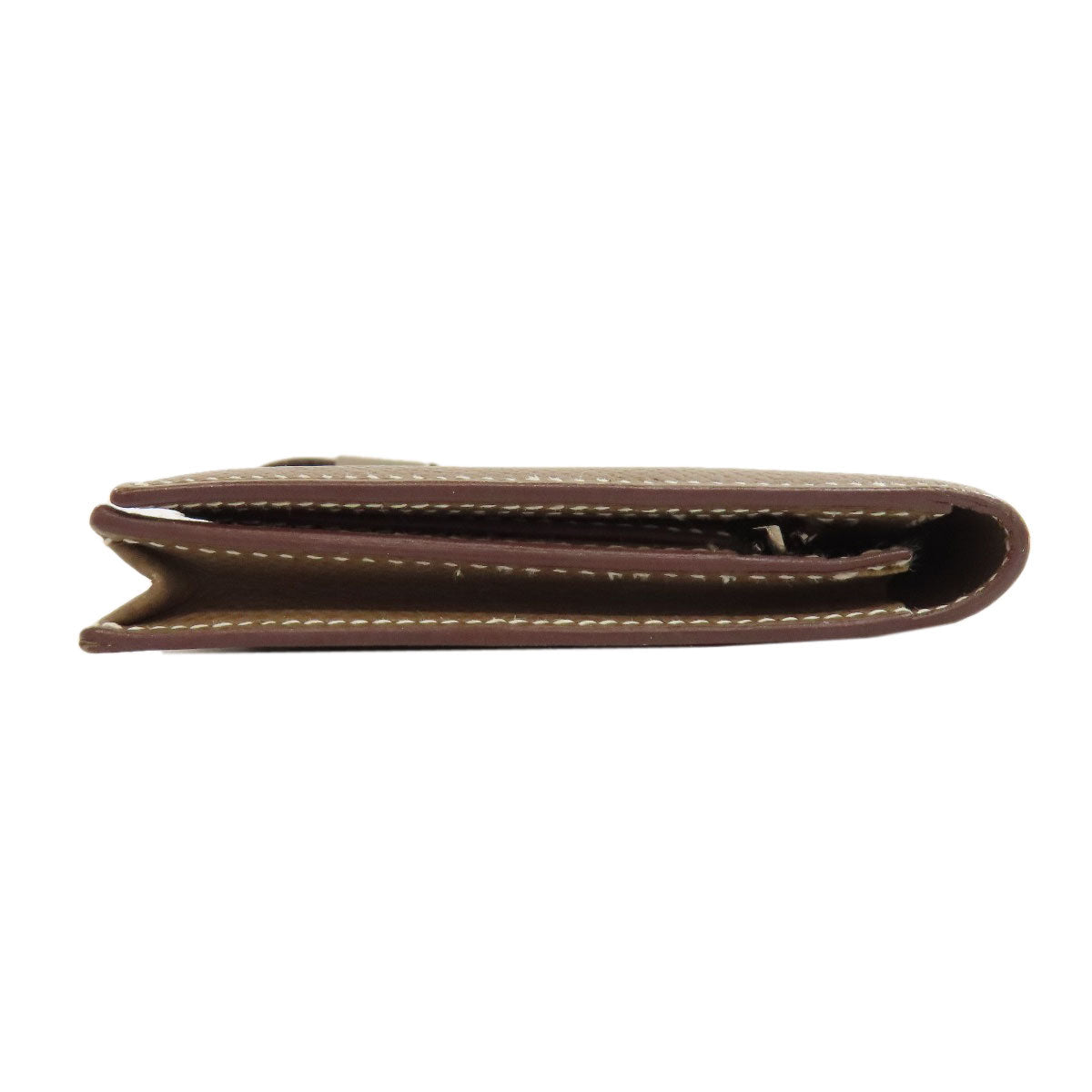 HERMES Long Wallet Purse Epsom beige Bearn soufflet etope SilverMetal