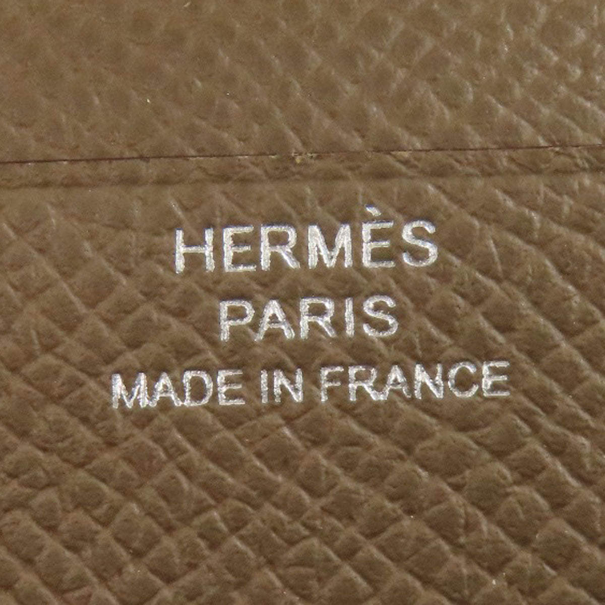 HERMES Long Wallet Purse Epsom beige Bearn soufflet etope SilverMetal