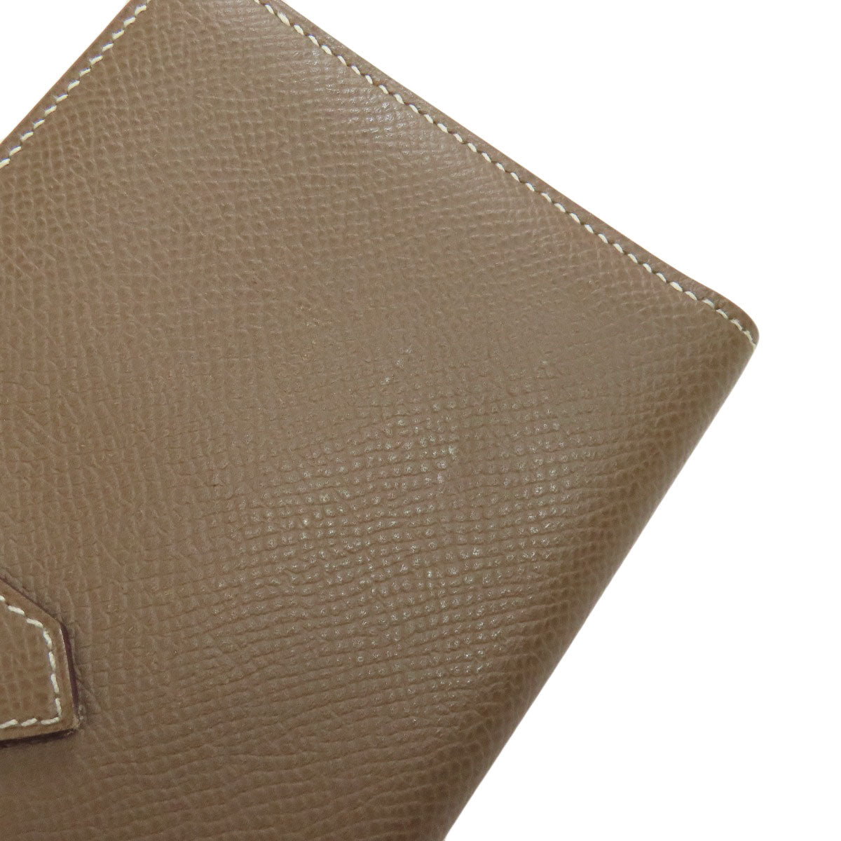 HERMES Long Wallet Purse Epsom beige Bearn soufflet etope SilverMetal