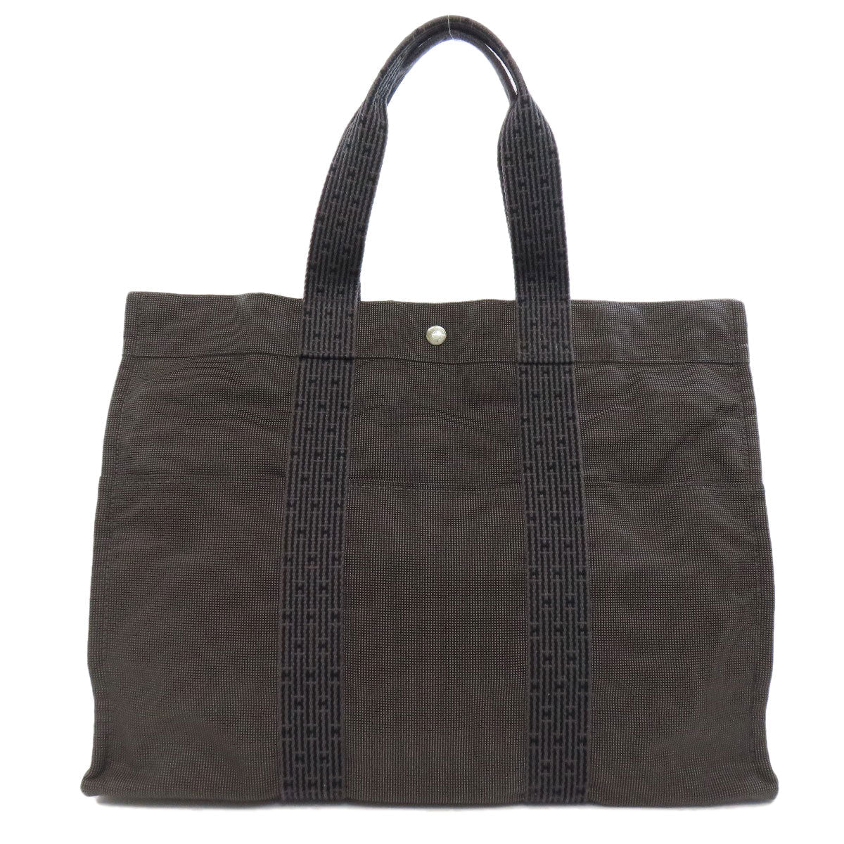 HERMES Tote Bag canvas gray Her LineGM Women Used