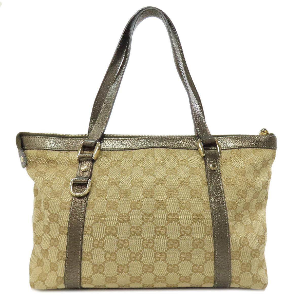 GUCCI Tote Bag 141470 canvas Brown Abbey GG pattern Women Used