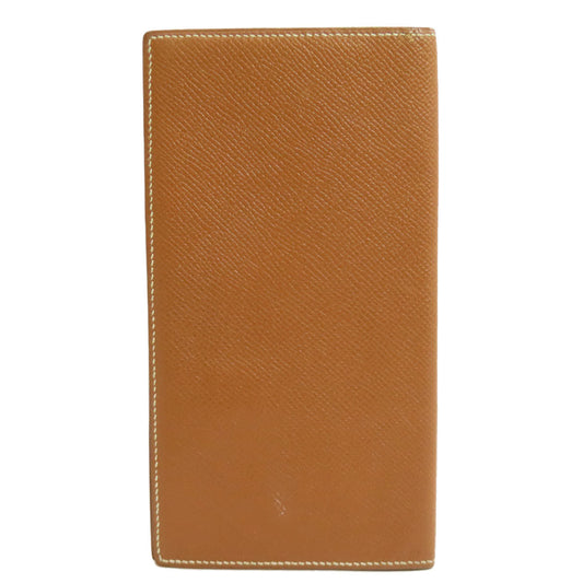 HERMES Long Wallet Purse Epsom gold Fleming Gold