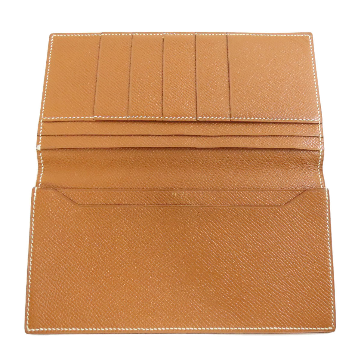 HERMES Long Wallet Purse Epsom gold Fleming Gold