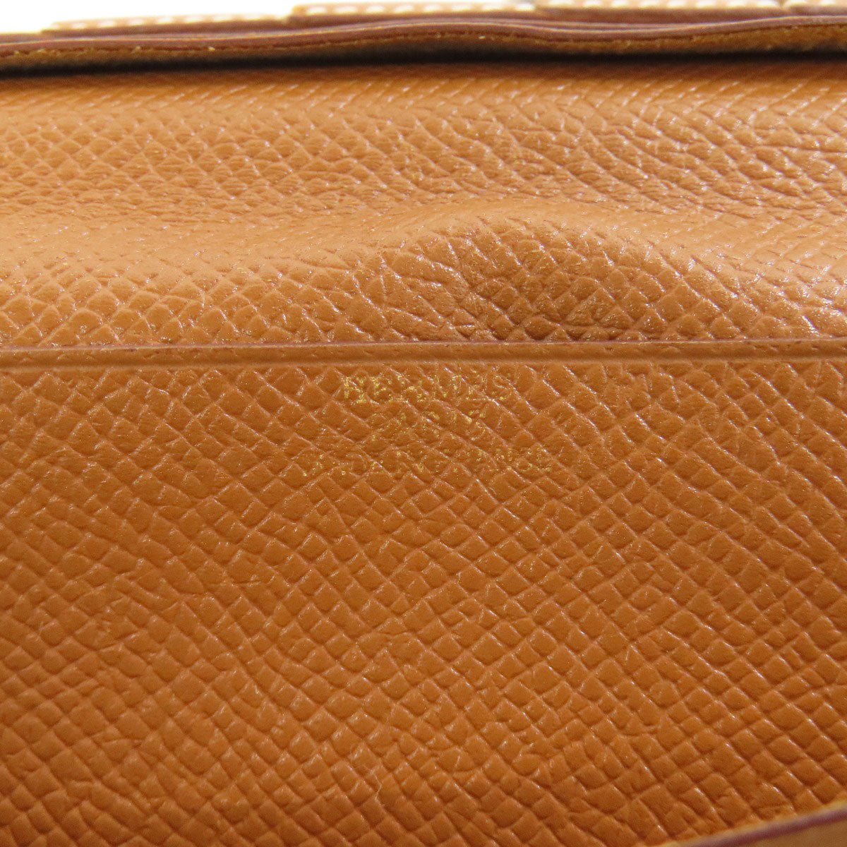 HERMES Long Wallet Purse Epsom gold Fleming Gold