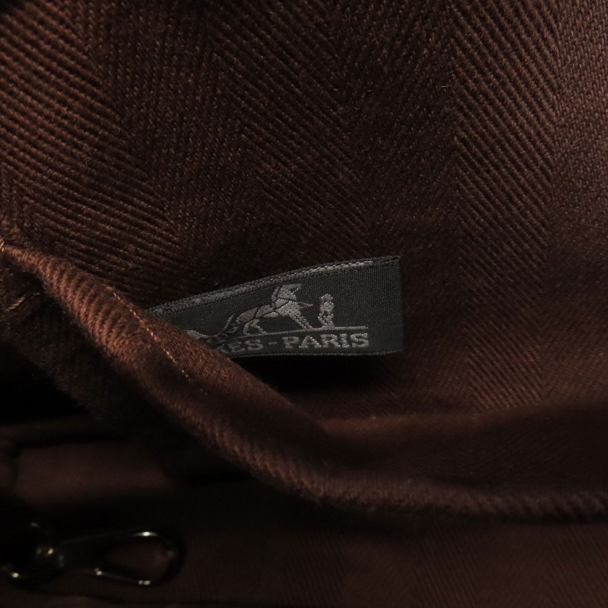HERMES Handbag Towal chevron Brown Valparaiso Long PM