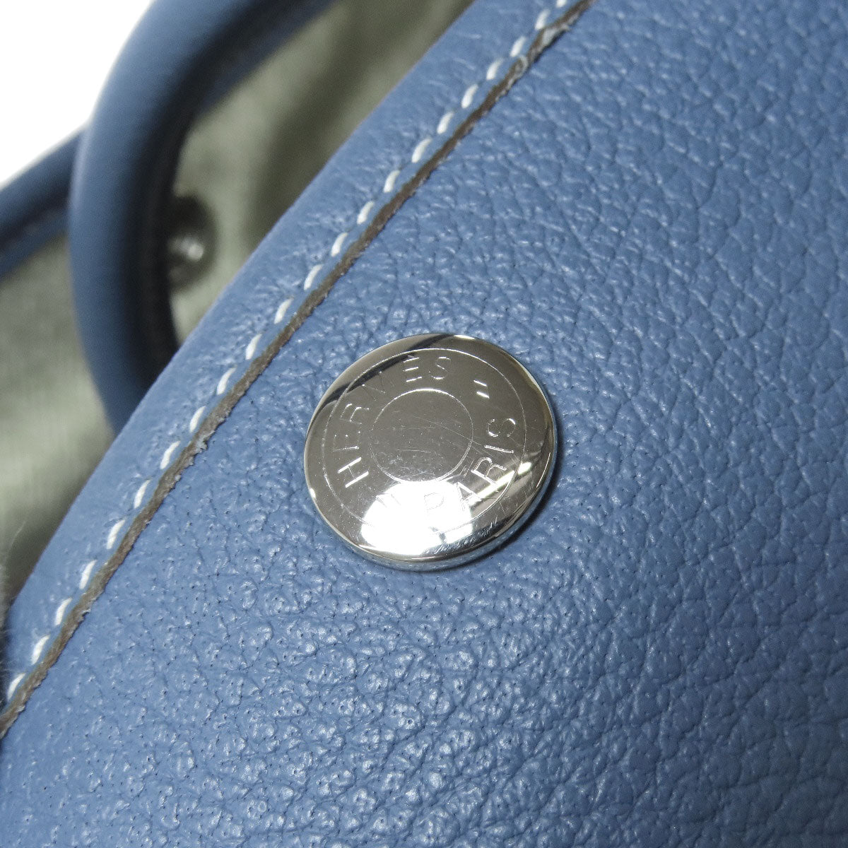 HERMES Tote Bag Negonda blue Garden Party TPM SilverMetal