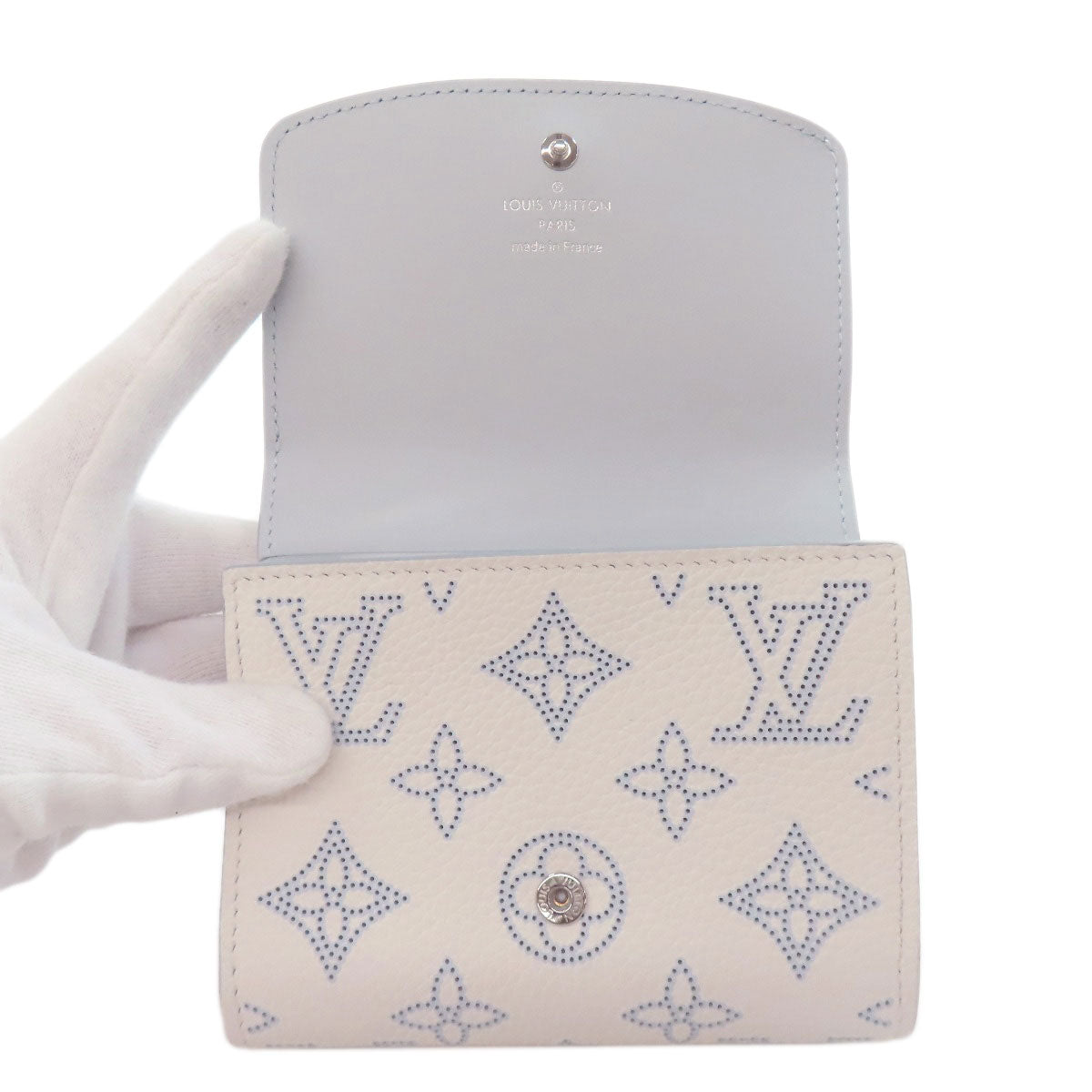 LOUIS VUITTON Bifold Wallet M11802 Mahina leather white Portefeuille Iris Compact Japan Limited Women Used