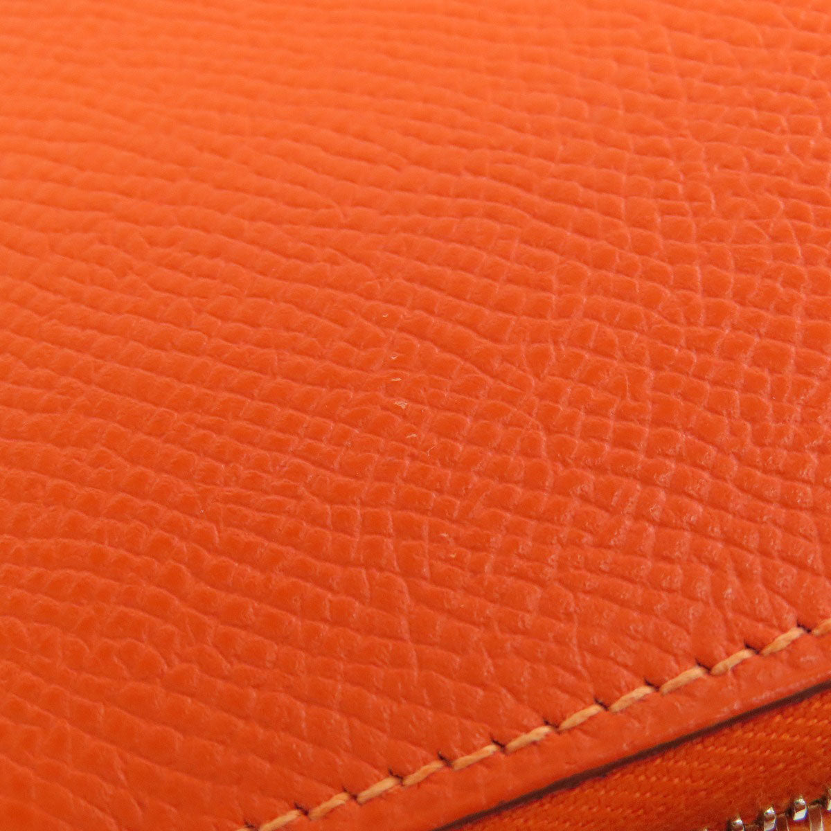 HERMES Coin case Epsom Orange Azap Silkin Compact SilverMetal